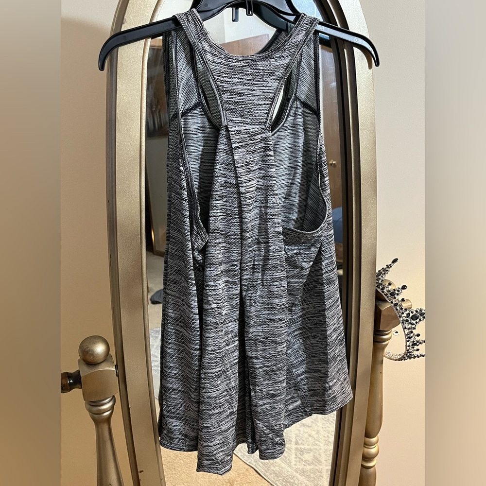 Women’s Danskin Now Gray Racerback Tank Top - Picture 2 of 3